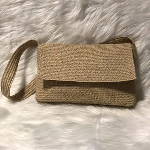 Talbots 9208 Tan Straw Purse Shoulder Bag Tropical/Cruise/Beach Vacation VGUC